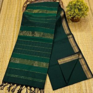 Maheshwari Green Garbha Reshami Rich Pallu Silk Saree